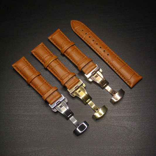 Light Brown Alligator Strap with Deployable Clasp